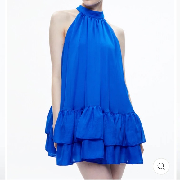 Alice & Olivia Erna Tie Back Dress Size L - Picture 1 of 7
